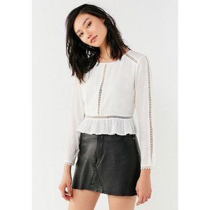 Urban Outfitters Lace-Inset Peplum Blouse